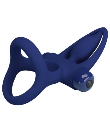 PRETTY LOVE MAT DOBLE ANILLO CON VIBRACION ESTIMULADOR AZUL