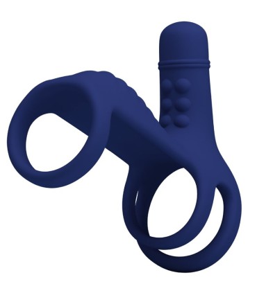 PRETTY LOVE ELISH ANILLO VIBRADOR CON EXTENSION AZUL
