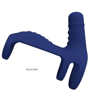 PRETTY LOVE ELISH ANILLO VIBRADOR CON EXTENSION AZUL
