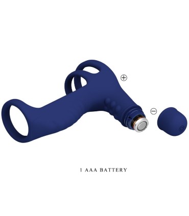 PRETTY LOVE ELISH ANILLO VIBRADOR CON EXTENSION AZUL