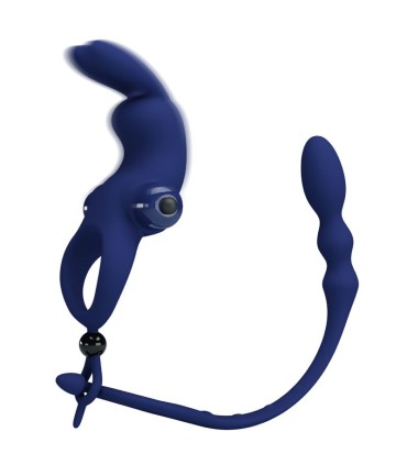 PRETTY LOVE AYAD ANILLO VIBRADOR RABBIT CON PLUG AZUL