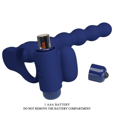 PRETTY LOVE AJMAL ANILLO VIBRADOR CON PLUG AZUL