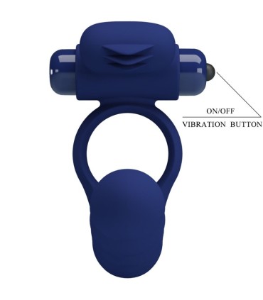 PRETTY LOVE AJMAL ANILLO VIBRADOR CON PLUG AZUL