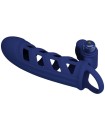 PRETTY LOVE - ALTAF ANILLO VIBRADOR CON FUNDA DE SILICONA AZUL