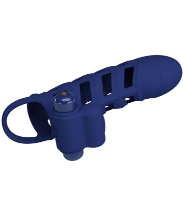 PRETTY LOVE ALTAF ANILLO VIBRADOR CON FUNDA DE SILICONA AZUL