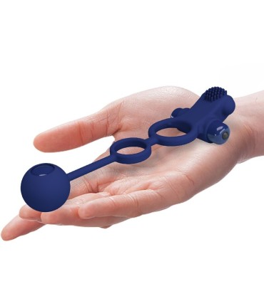 PRETTY LOVE REMINGTON DOBLE ANILLO VIBRADOR CON PLUG AZUL