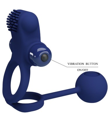 PRETTY LOVE REMINGTON DOBLE ANILLO VIBRADOR CON PLUG AZUL