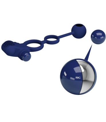 PRETTY LOVE REMINGTON DOBLE ANILLO VIBRADOR CON PLUG AZUL