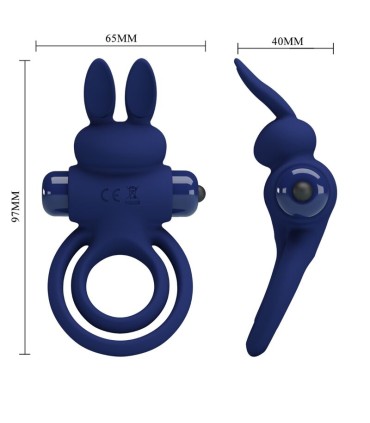 PRETTY LOVE DAREY DOBLE ANILLO VIBRADOR RABBIT AZUL