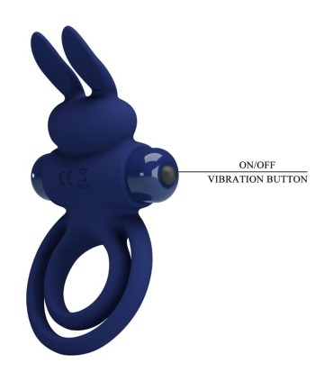 PRETTY LOVE DAREY DOBLE ANILLO VIBRADOR RABBIT AZUL