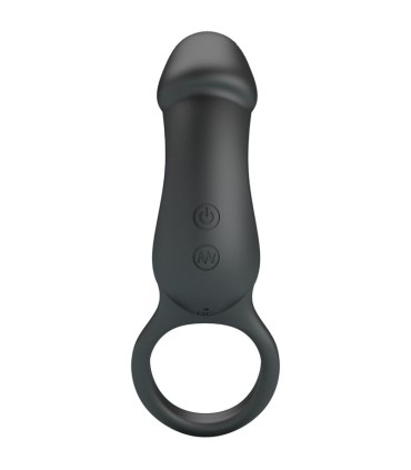PRETTY LOVE TRAE ANILLO VIBRADOR CON ESTIMULADOR NEGRO