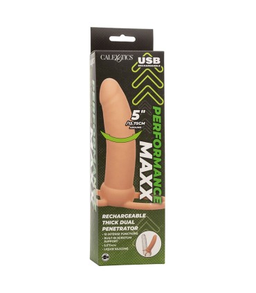 CALEXOTICS MAXX DOBLE PENETRADOR GRUESO 10 VIBRACIONES NATURAL