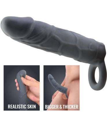 PRETTY LOVE FUNDA DE PENE DE PIEL REALISTICA GRIS OSCURO