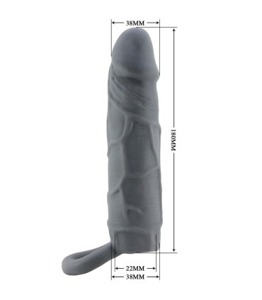 PRETTY LOVE FUNDA DE PENE DE PIEL REALISTICA GRIS OSCURO