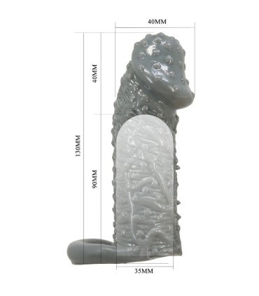PRETTY LOVE FUNDA REALISTICA ALARGADORA Y RETARDANTE PARA PENE MODELO 2 GRIS