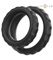 INTENSE - DEWEY ANILLO DOBLE PARA PENE SILICONA NEGRO MODELO 2