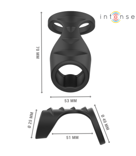 INTENSE THEO ANILLO DOBLE PARA PENE SILICONA NEGRO MODELO 3
