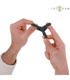 INTENSE CARSON ANILLO DOBLE PARA PENE SILICONA NEGRO MODELO 4
