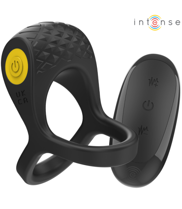 INTENSE ALEX ANILLO DOBLE VIBRADOR PENE 10 VIBRACIONES NEGRO