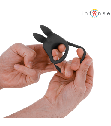 INTENSE SAM ANILLO DOBLE VIBRADOR PENE 10 VIBRACIONES NEGRO