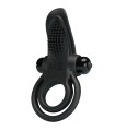 PRETTY LOVE - DOBLE ANILLO VIBRADOR + ESTIMULADOR CLÍTORIS 10 VIBRACIONES NEGRO