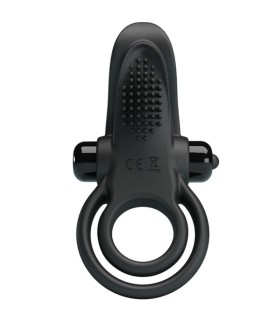 PRETTY LOVE DOBLE ANILLO VIBRADOR ESTIMULADOR CLITORIS 10 VIBRACIONES NEGRO