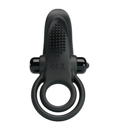 PRETTY LOVE DOBLE ANILLO VIBRADOR ESTIMULADOR CLITORIS 10 VIBRACIONES NEGRO