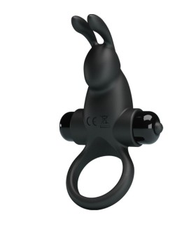 PRETTY LOVE ANILLO VIBRADOR ESTIMULADOR RABBIT CLITORIS 10 VIBRACIONES NEGRO