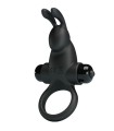 PRETTY LOVE - ANILLO VIBRADOR + ESTIMULADOR RABBIT CLÍTORIS 10 VIBRACIONES NEGRO