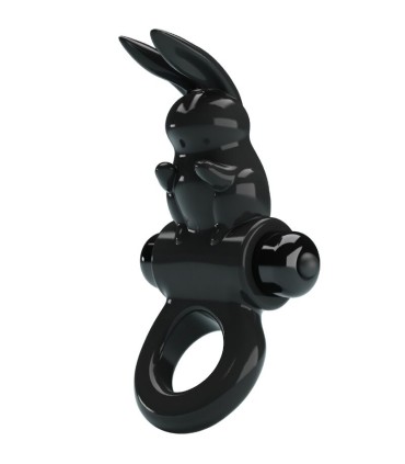 PRETTY LOVE EXCITING RING ANILLO VIBRADOR RABBIT 10 VIBRACIONES NEGRO