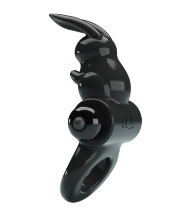 PRETTY LOVE EXCITING RING ANILLO VIBRADOR RABBIT 10 VIBRACIONES NEGRO