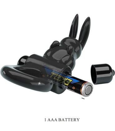 PRETTY LOVE EXCITING RING ANILLO VIBRADOR RABBIT 10 VIBRACIONES NEGRO
