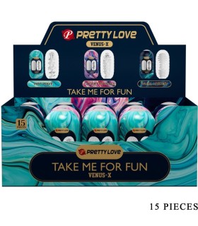 PRETTY LOVE VENUS X 15 MASTURBADORES MASCULINOS SILICONA BLANCO