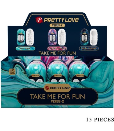 PRETTY LOVE VENUS X 15 MASTURBADORES MASCULINOS SILICONA BLANCO