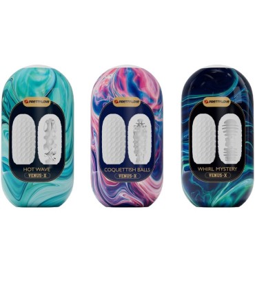 PRETTY LOVE VENUS X 15 MASTURBADORES MASCULINOS SILICONA BLANCO