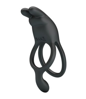 PRETTY LOVE SETH DOBLE ANILLO VIBRADOR RABBIT 7 VIBRACIONES NEGRO