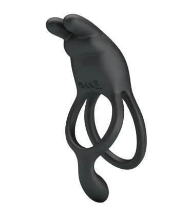 PRETTY LOVE SETH DOBLE ANILLO VIBRADOR RABBIT 7 VIBRACIONES NEGRO