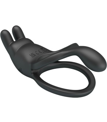 PRETTY LOVE SETH DOBLE ANILLO VIBRADOR RABBIT 7 VIBRACIONES NEGRO
