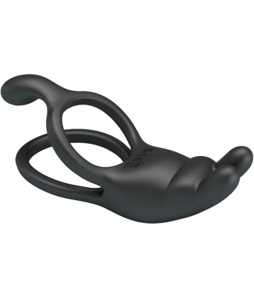 PRETTY LOVE SETH DOBLE ANILLO VIBRADOR RABBIT 7 VIBRACIONES NEGRO