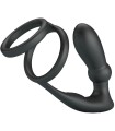 PRETTY LOVE - EMONI ANILLO PENE + PLUG ANAL 12 VIBRACIONES NEGRO