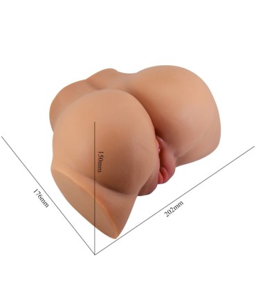 CRAZY BULL EMILIA TRASERO VIBRADOR CON VAGINA Y ANO REALISTICO NATURAL CONTROL REMOTO