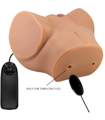 CRAZY BULL EMILIA TRASERO VIBRADOR CON VAGINA Y ANO REALISTICO NATURAL CONTROL REMOTO