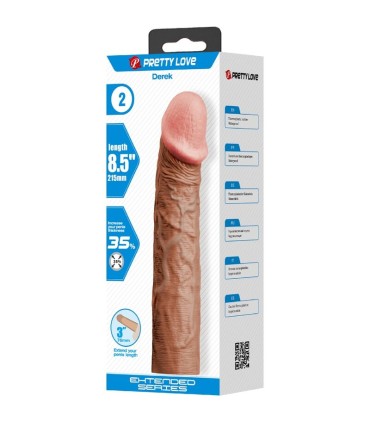 PRETTY LOVE DEREK FUNDA PENE CON EXTENSION DE 76 CM MULATO