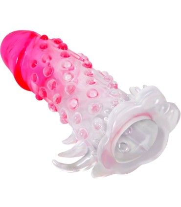 PRETTY LOVE WILFORD FUNDA REALISTICA ALARGADORA CON RELIEVE PARA PENE ROSA