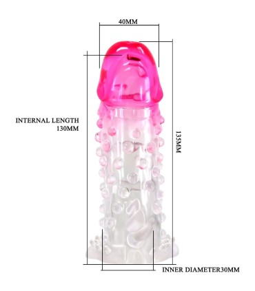 PRETTY LOVE WILFORD FUNDA REALISTICA ALARGADORA CON RELIEVE PARA PENE ROSA