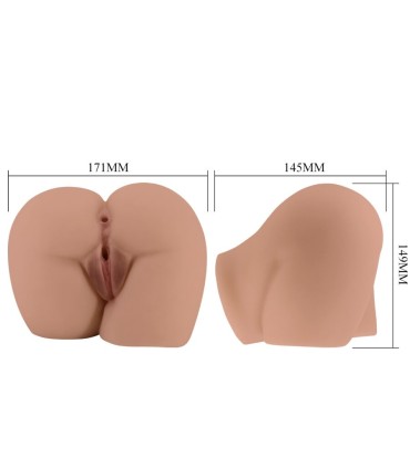 CRAZY BULL BERNACE TRASERO VIBRADOR CON VAGINA Y ANO REALISTICO NATURAL CONTROL REMOTO