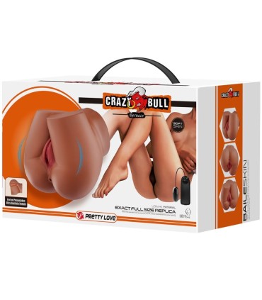 CRAZY BULL BERNACE TRASERO VIBRADOR CON VAGINA Y ANO REALISTICO NATURAL CONTROL REMOTO