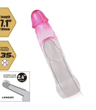 PRETTY LOVE NERON FUNDA REALISTICA ALARGADORA DE 6 CM PARA PENE ROSA