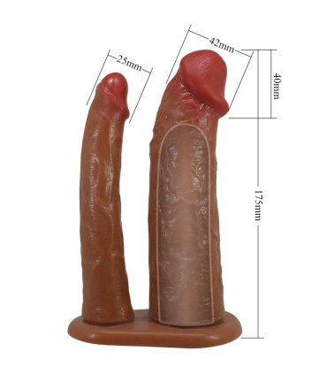 PRETTY LOVE YAIRON FUNDA PARA PENE DOBLE CON EXTENSION DE 4 CM MULATO