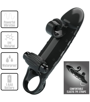 ROMANCE FUNDA PARA PENE CON VIBRACION NEGRO